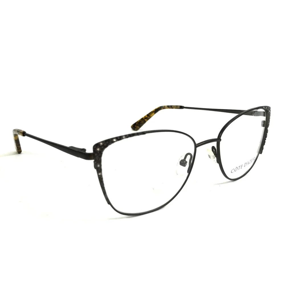 Cote D'azur Eyeglasses Frames CDA-330 C2 Brown Cat Eye Full Rim 52-17-135